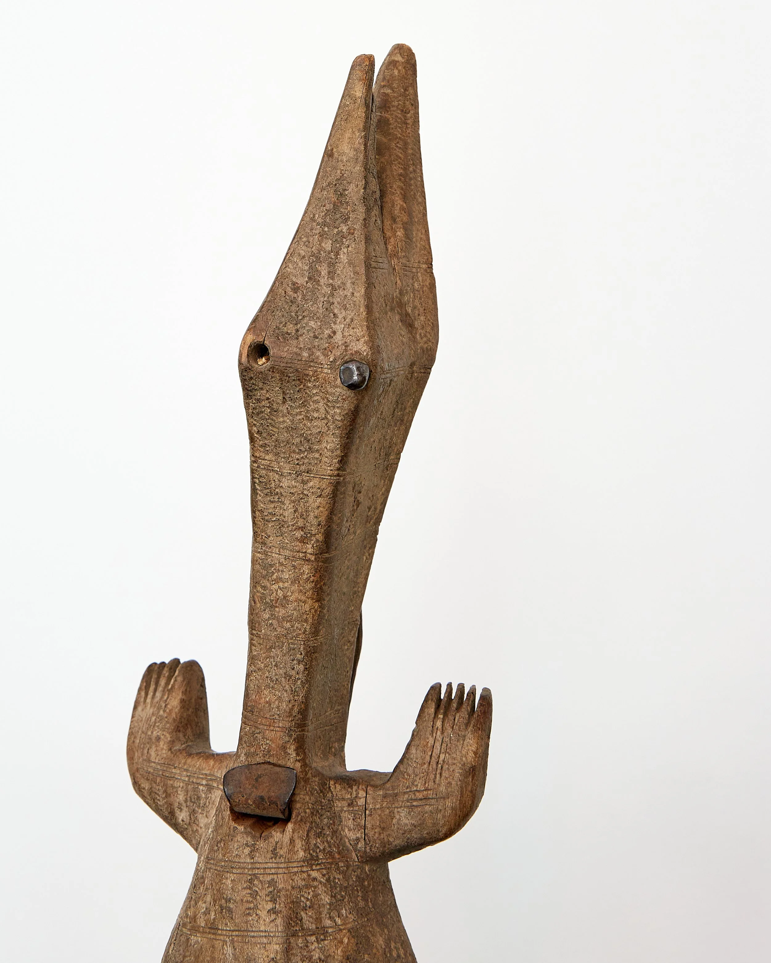 Early 20th Century Dogon Carved Wood Crocodile Granary Lock — FORM